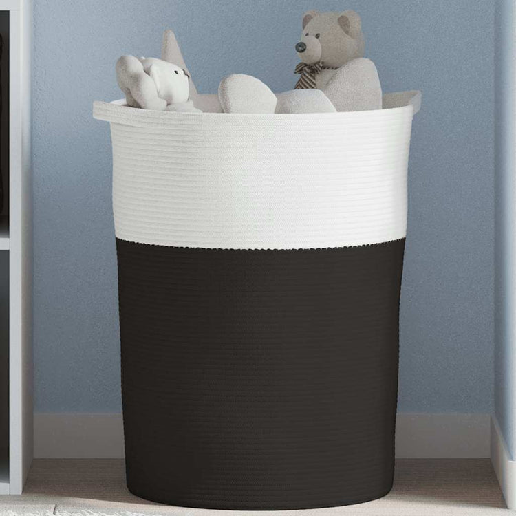 Vidaxl -Speicherkorb Ø 49 x 65 cm Baumwollschwarz und Weiß