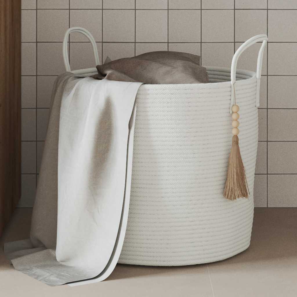 Vidaxx Aufbewahrungskorb ø 40x35 cm Baumwolle weiß