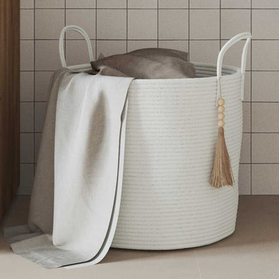 Vidaxx Aufbewahrungskorb ø 40x35 cm Baumwolle weiß