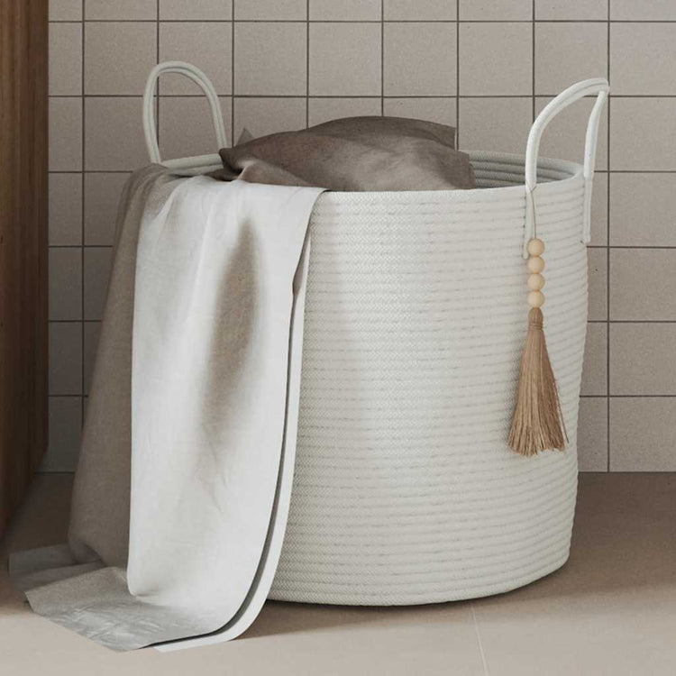 Vidaxx Aufbewahrungskorb ø 40x35 cm Baumwolle weiß
