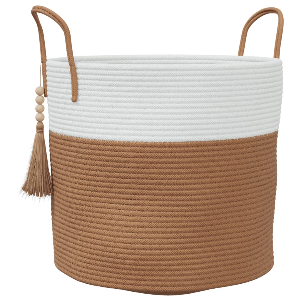 VIDAXL -Speicherkorb Ø 40x35 cm Baumwollbraun und Weiß