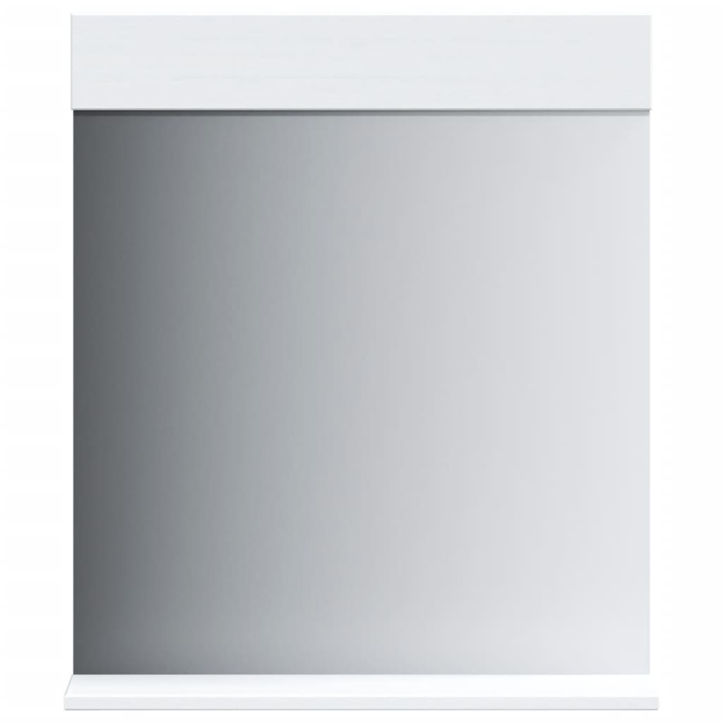 VidaXL Badezimmerspiegel mit Ablage Berg 60x12x70 cm Massivholz weiß