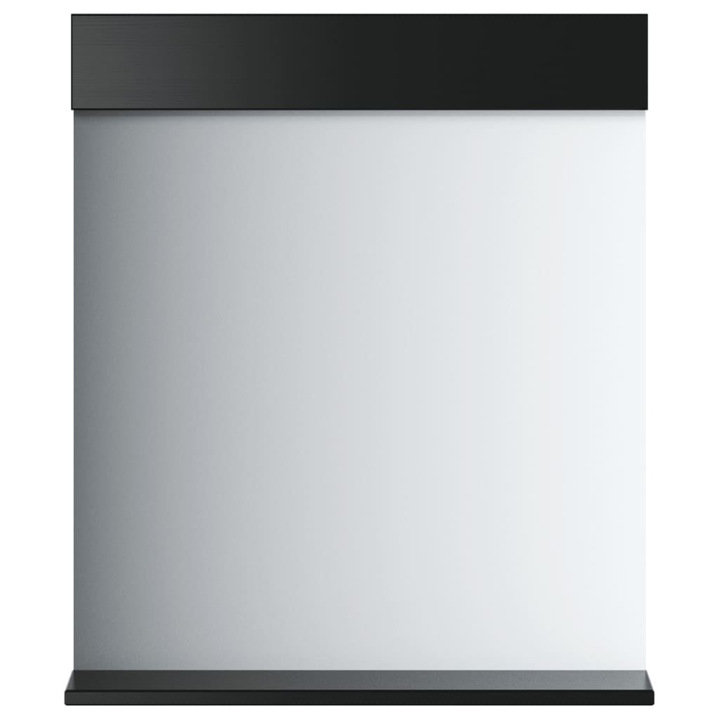 Vidaxx Badezimmerspiegel mit Ablage Berg 60x12x70 cm Massivholz schwarz