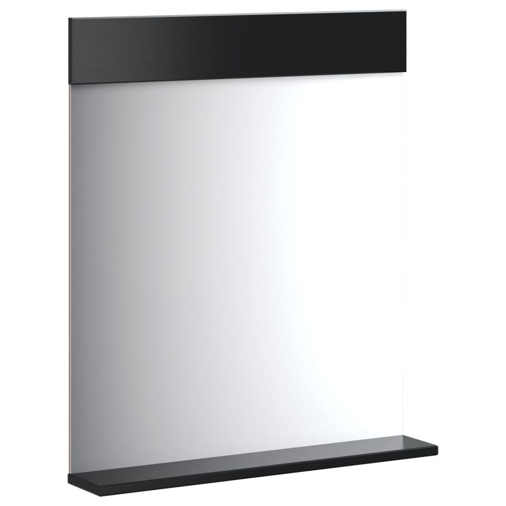 Vidaxx Badezimmerspiegel mit Ablage Berg 60x12x70 cm Massivholz schwarz