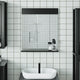 Vidaxx Badezimmerspiegel mit Ablage Berg 60x12x70 cm Massivholz schwarz