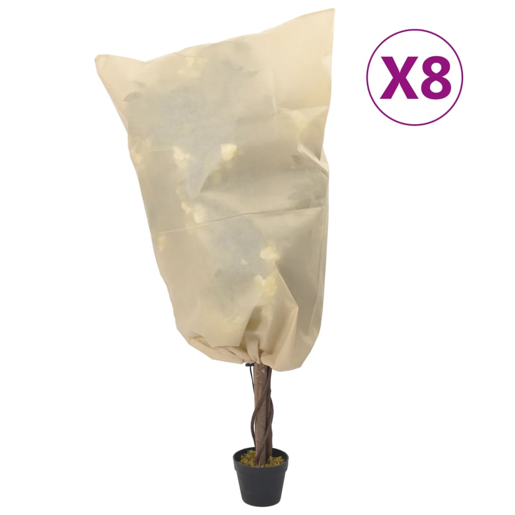 Vidaxxl Pflanzenabdeckungen mit Kordelzug 8 Stück 70 g m² 0,8x0,8 m