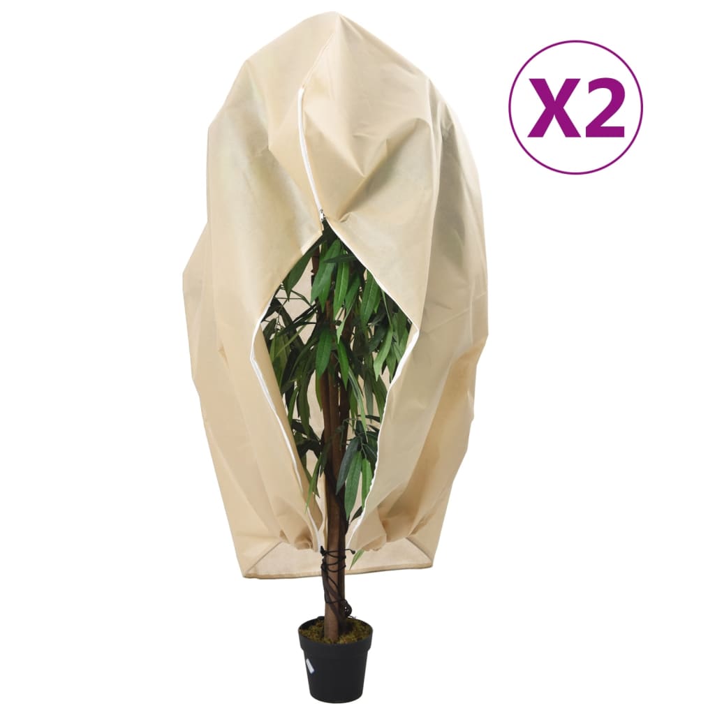 Vidaxxl Pflanzenabdeckungen mit Reißverschluss 2 Stk. 70 g m² 2,36 x 2 m