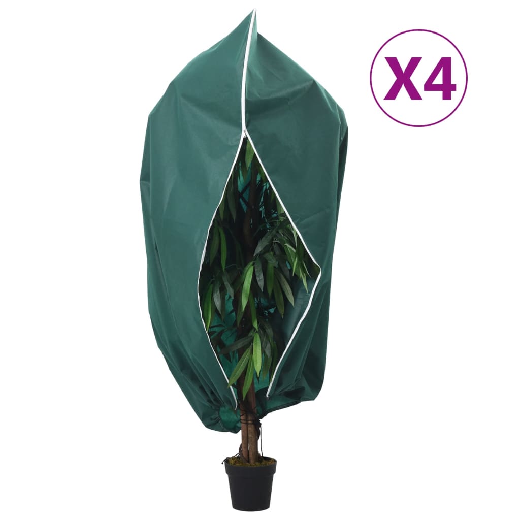 Vidaxxl Pflanzenabdeckungen mit Reißverschluss 4 Stück 70 g m² 1x1,55 m
