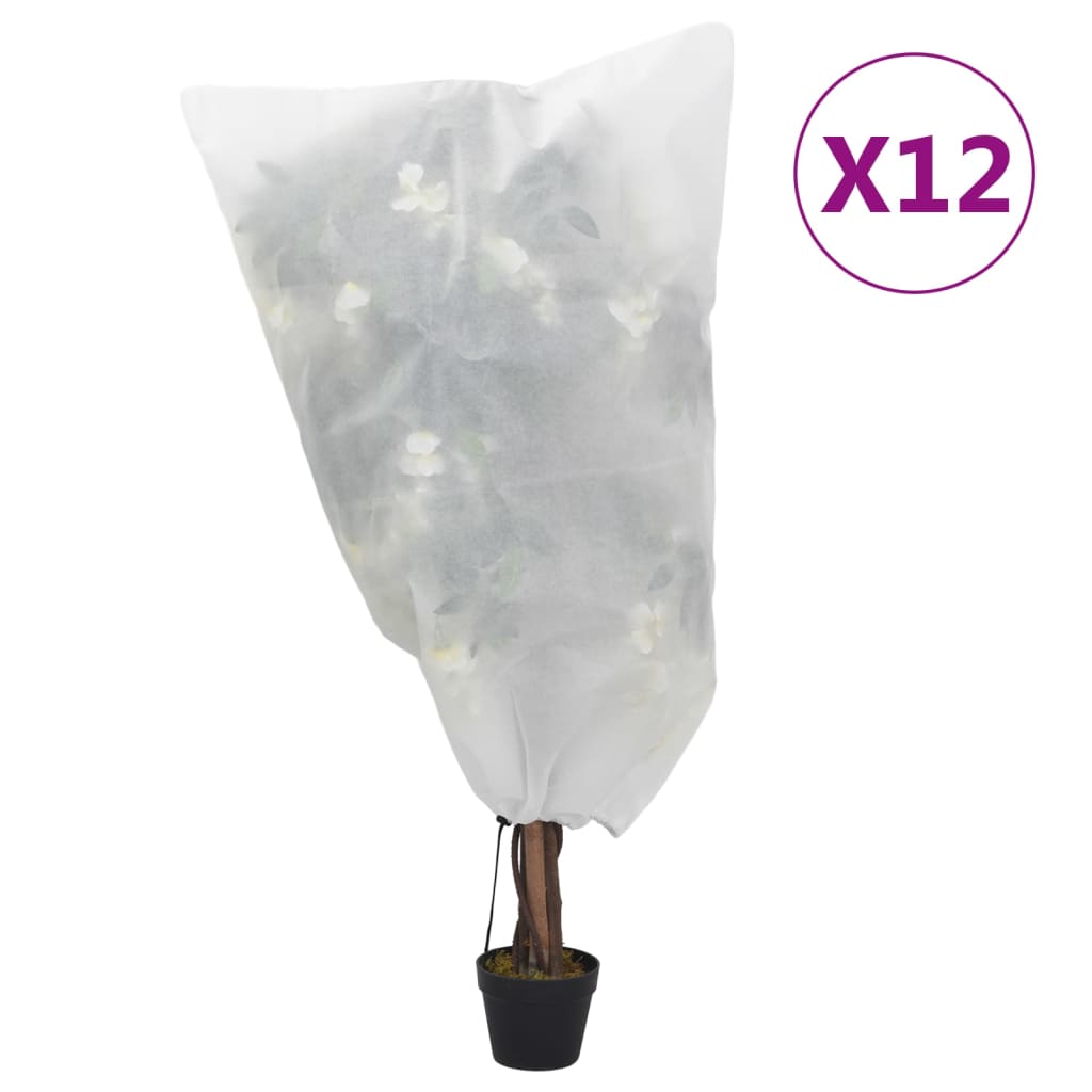 Vidaxxl Pflanzenabdeckungen mit Kordelzug 12 Stück 70 g m² 0,8x1 m