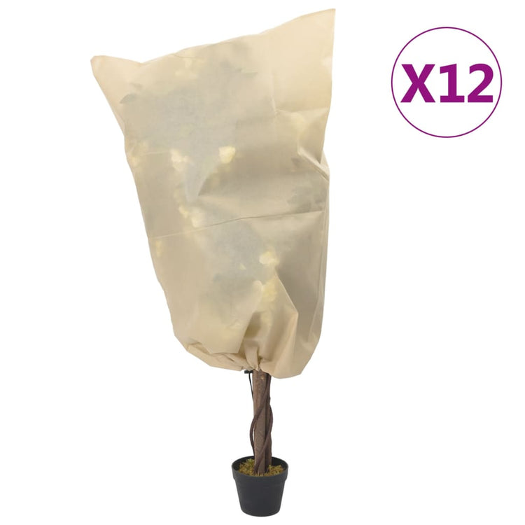 Vidaxxl Pflanzenabdeckungen mit Kordelzug 12 Stück 70 g m² 0,8x0,8 m