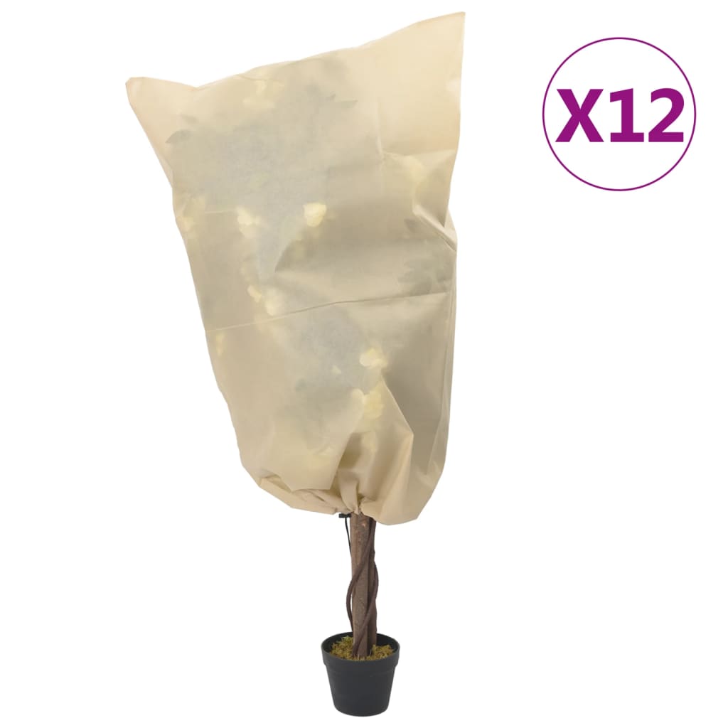 Vidaxxl Pflanzenabdeckungen mit Kordelzug 12 Stück 70 g m² 0,8x1,2 m