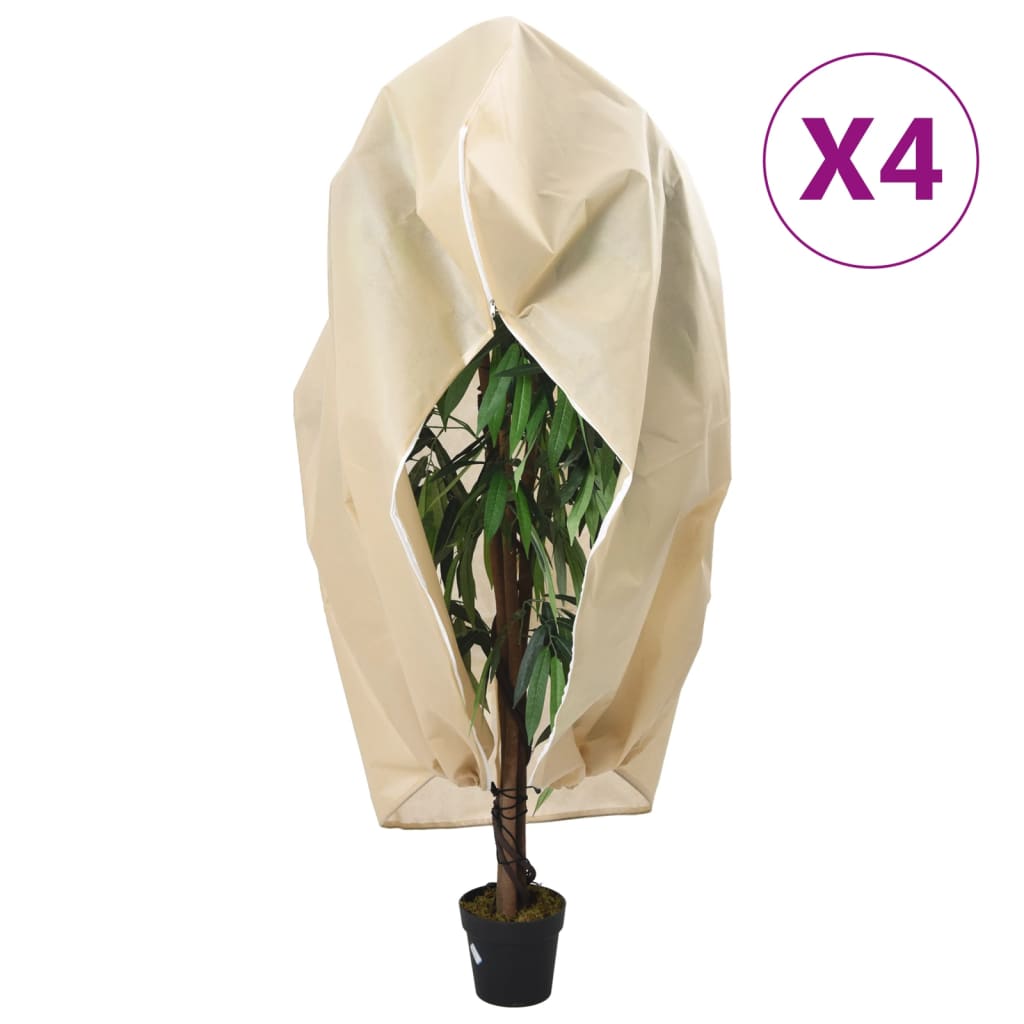Vidaxxl Pflanzenabdeckungen mit Reißverschluss 4 Stück 70 g m² 3,93 x 3,5 m