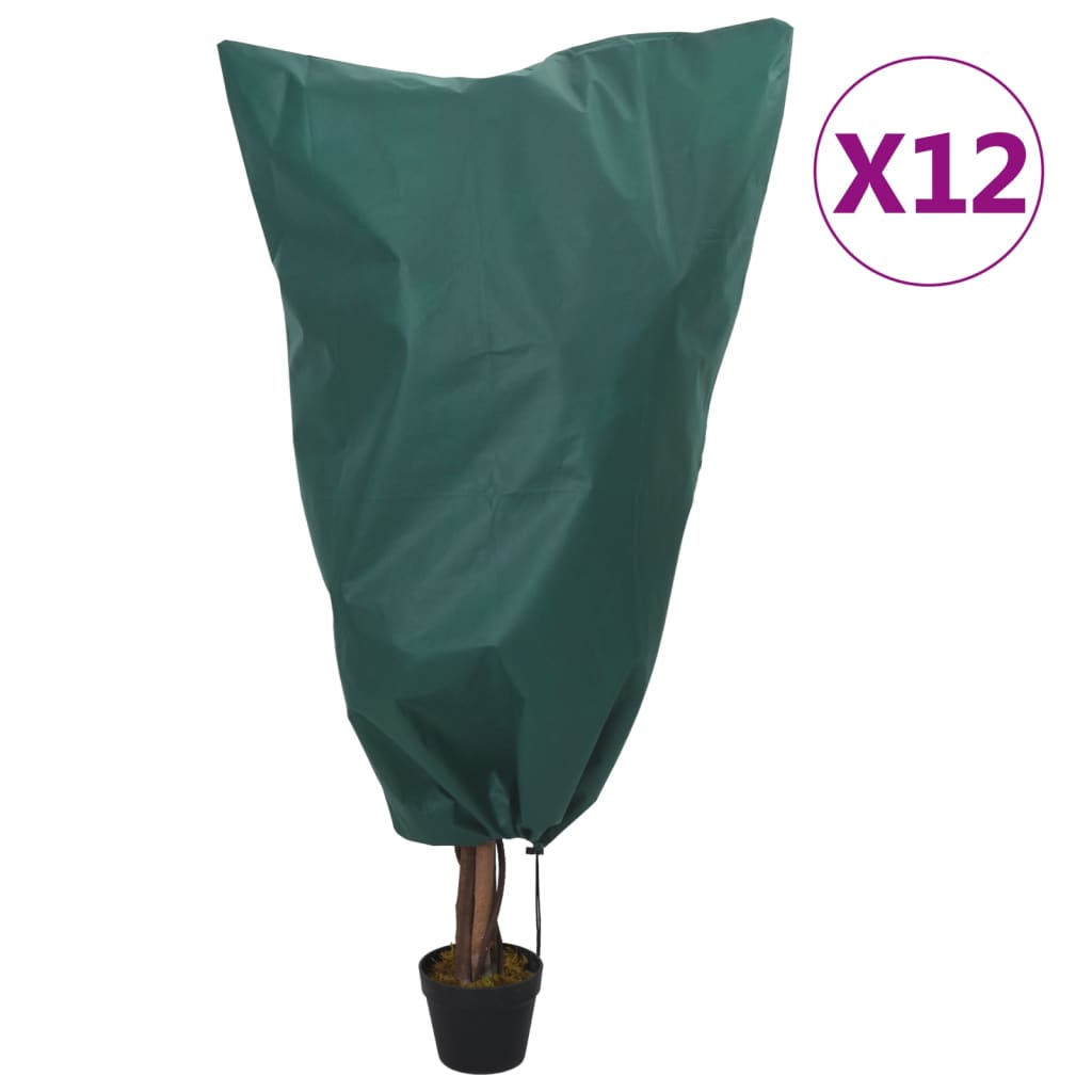 Vidaxxl Pflanzenabdeckungen mit Kordelzug 12 Stück 70 g m² 0,8x1,2 m