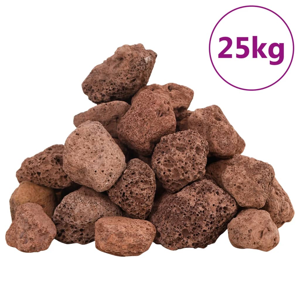 VidaXL Lavasteine 25 kg 3-5 cm rot