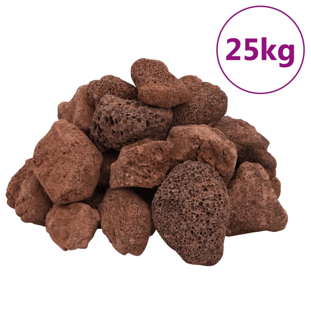 VidaXL Lavasteine 25 kg 5-8 cm rot