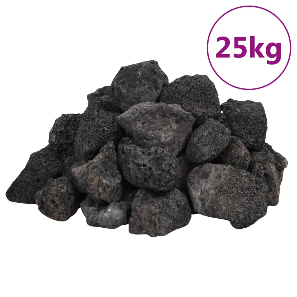 Vidaxl Lava Stones 25 kg 3-5 cm schwarz