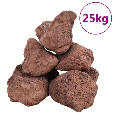 Vidaxl Lava Stones 25 kg 10-30 cm rot