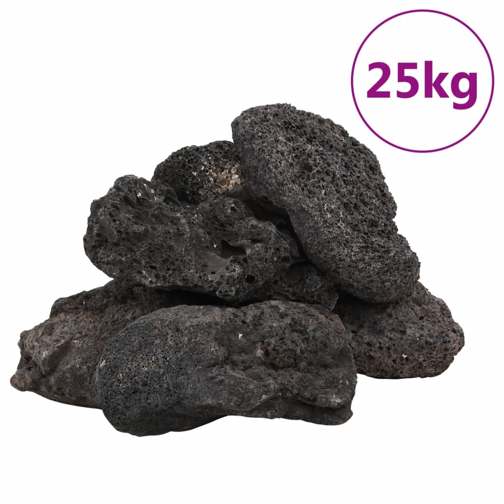 Vidaxl Lava Stones 25 kg 10-30 cm schwarz