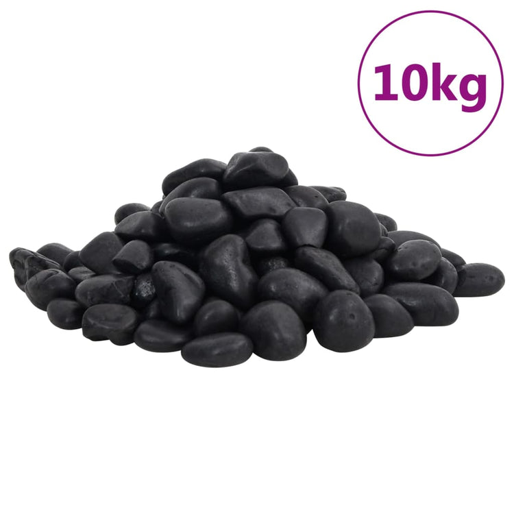 Vidaxl-Kieselsteine ​​poliert 2-5 cm 10 kg schwarz