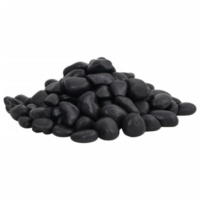 Vidaxl-Kieselsteine ​​poliert 2-5 cm 10 kg schwarz