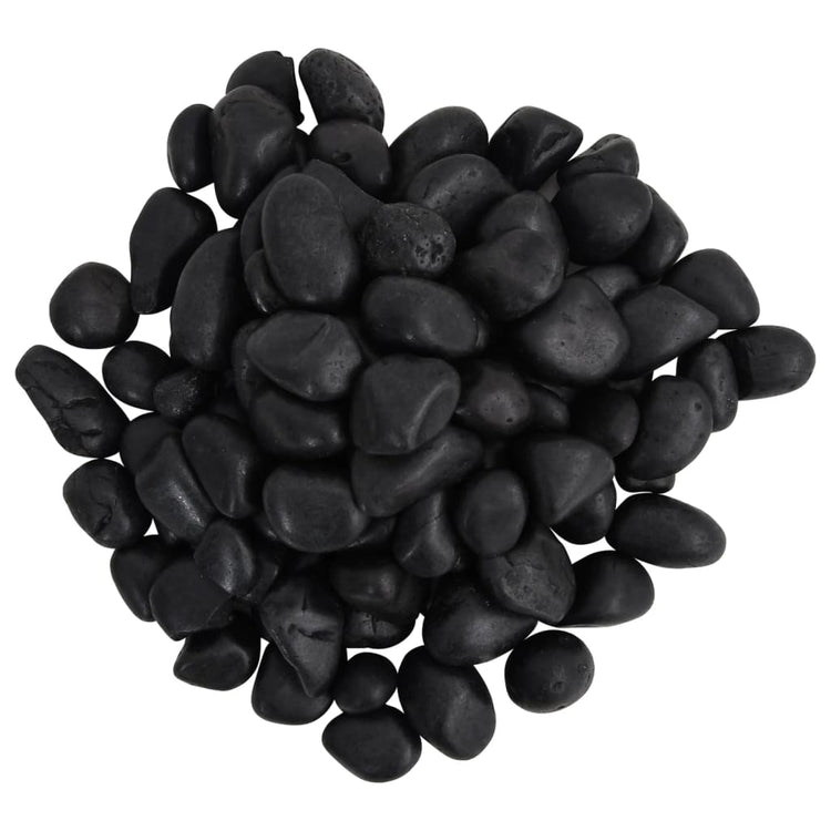 Vidaxl-Kieselsteine ​​poliert 2-5 cm 10 kg schwarz
