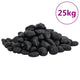 Vidaxl Kieselsteine poliert 2-5 cm 25 kg schwarz