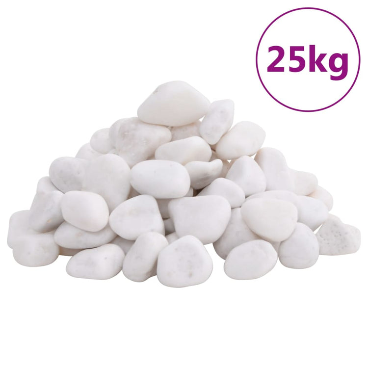 Vidaxl Kieselsteine poliert 2-5 cm 25 kg weiß