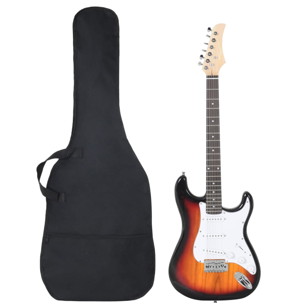 Vidaxl -Gitarre für Anfänger Elektrisch mit Tasche 4 4 ​​39 braun und weiß