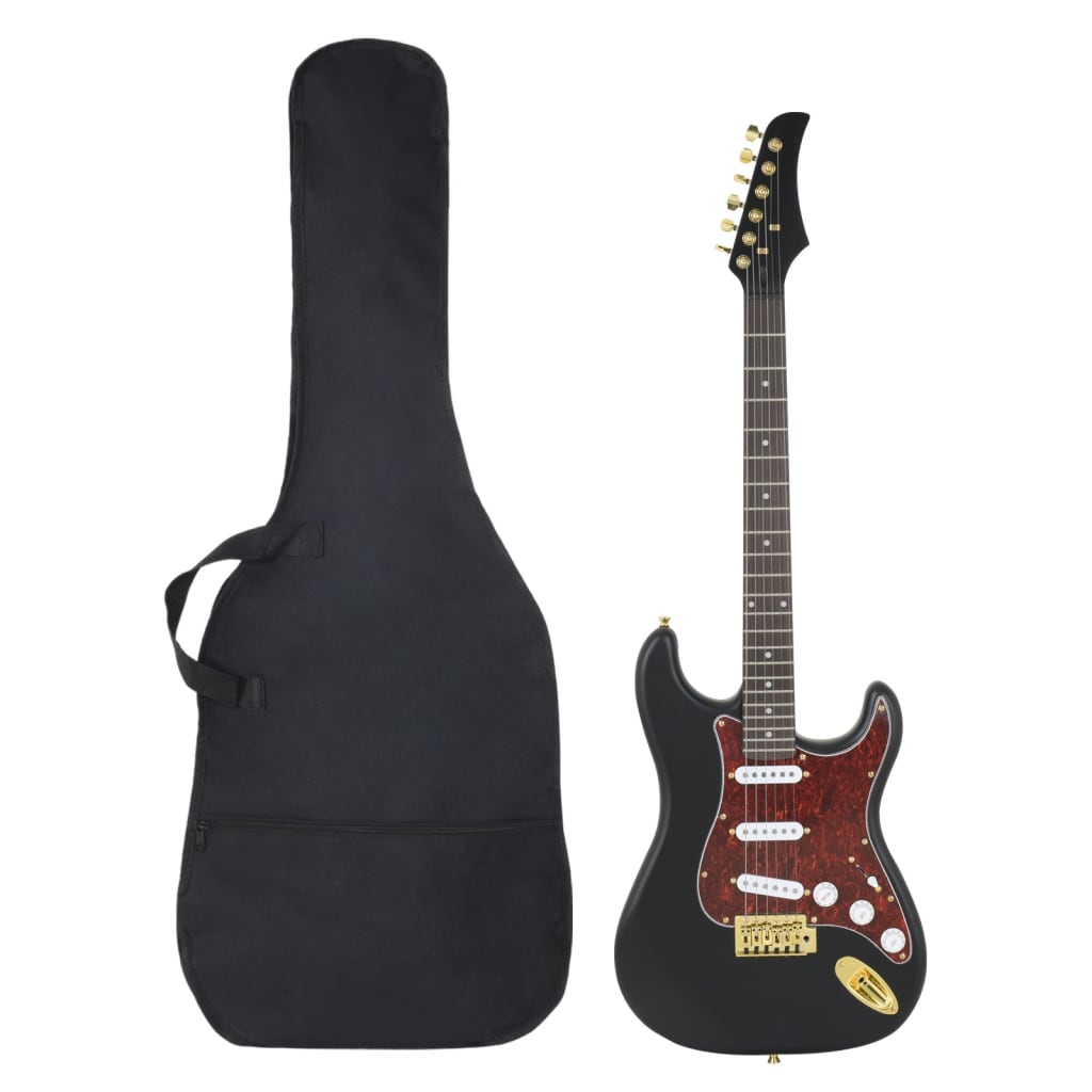 Vidaxl -Gitarre für Anfänger Elektrisch mit Tasche 4 4 ​​39 Schwarz und Gold