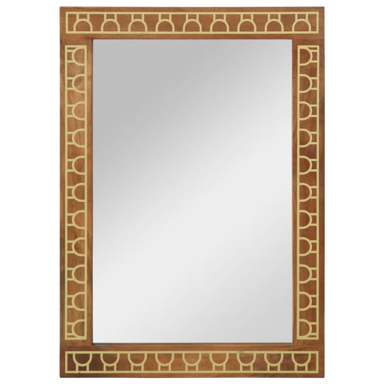 Vidaxx Badezimmerspiegel 50x70x2,5 cm aus massivem Mangoholz und Glas