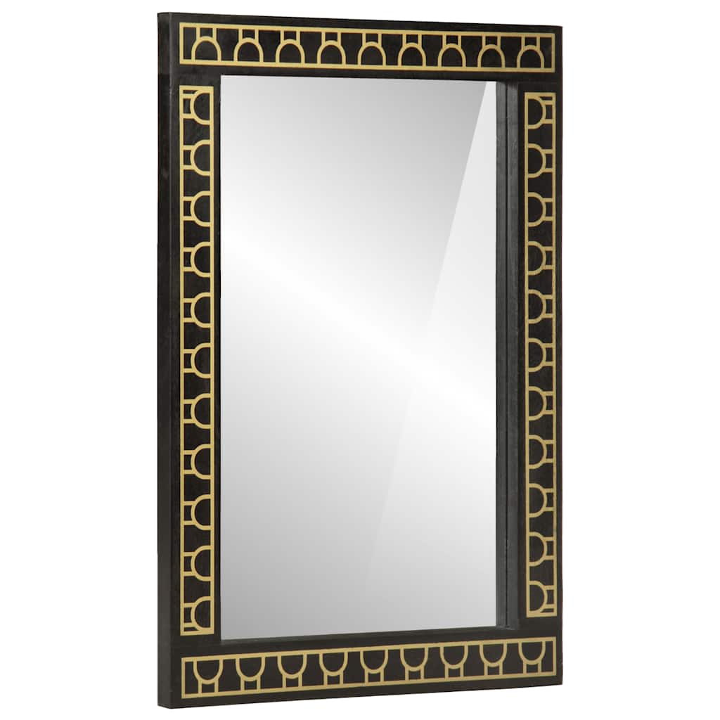 Vidaxx Badezimmerspiegel 50x70x2,5 cm aus massivem Mangoholz und Glas