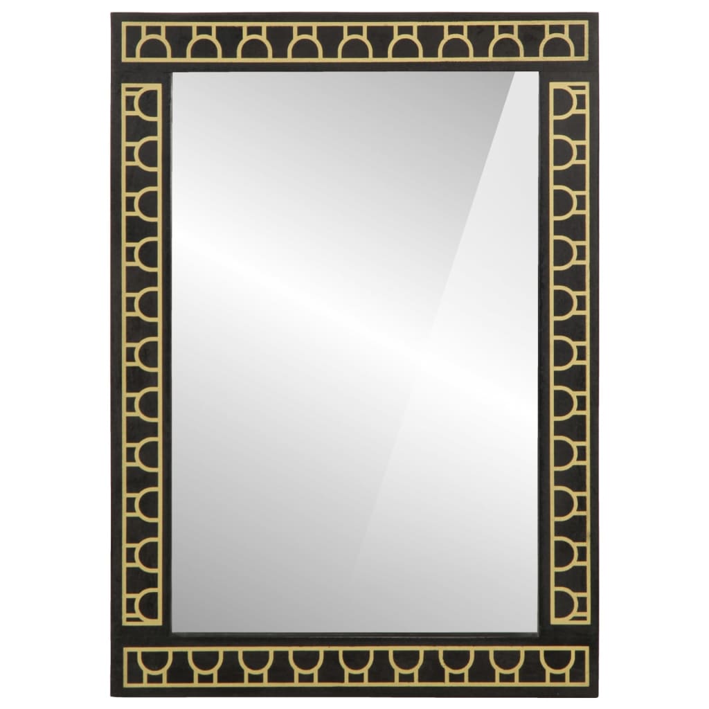 Vidaxx Badezimmerspiegel 50x70x2,5 cm aus massivem Mangoholz und Glas