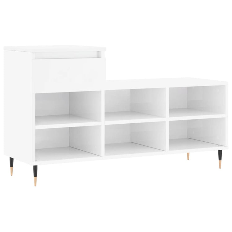Vidaxl Schuhschrank 102x36x60 cm verarbeitetes Holz Hochglanz weiß