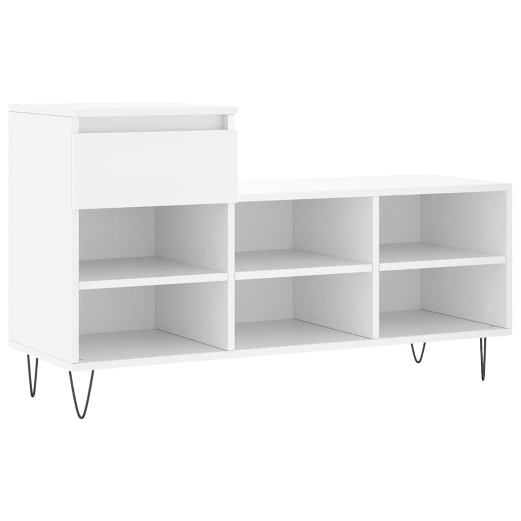 VIDAXL -Schuhschrank 102x36x60 cm propertiertes Holz weiß