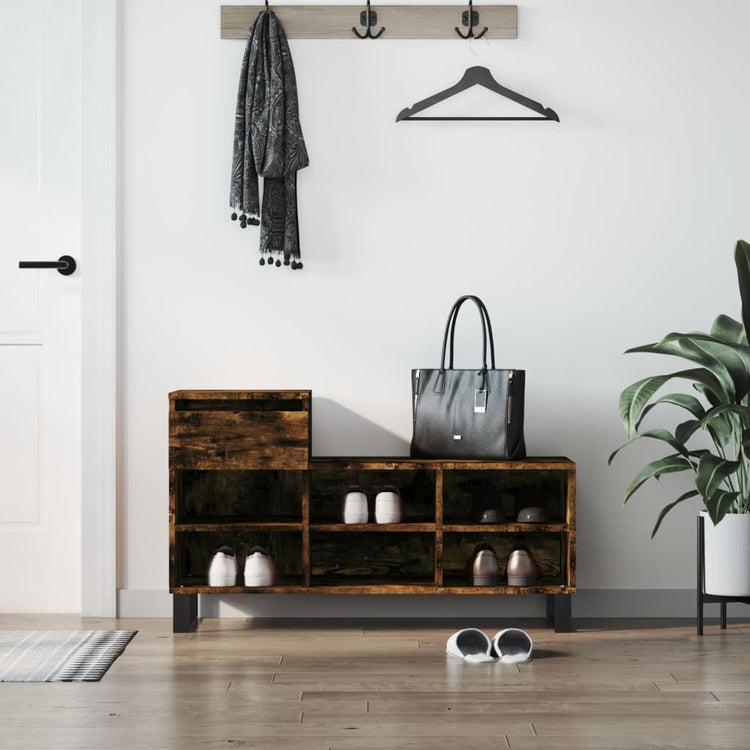 VIDAXL -Schuhschrank 102x36x60 cm propertiertes Holzgeräuchchen -Eiche gefärbt