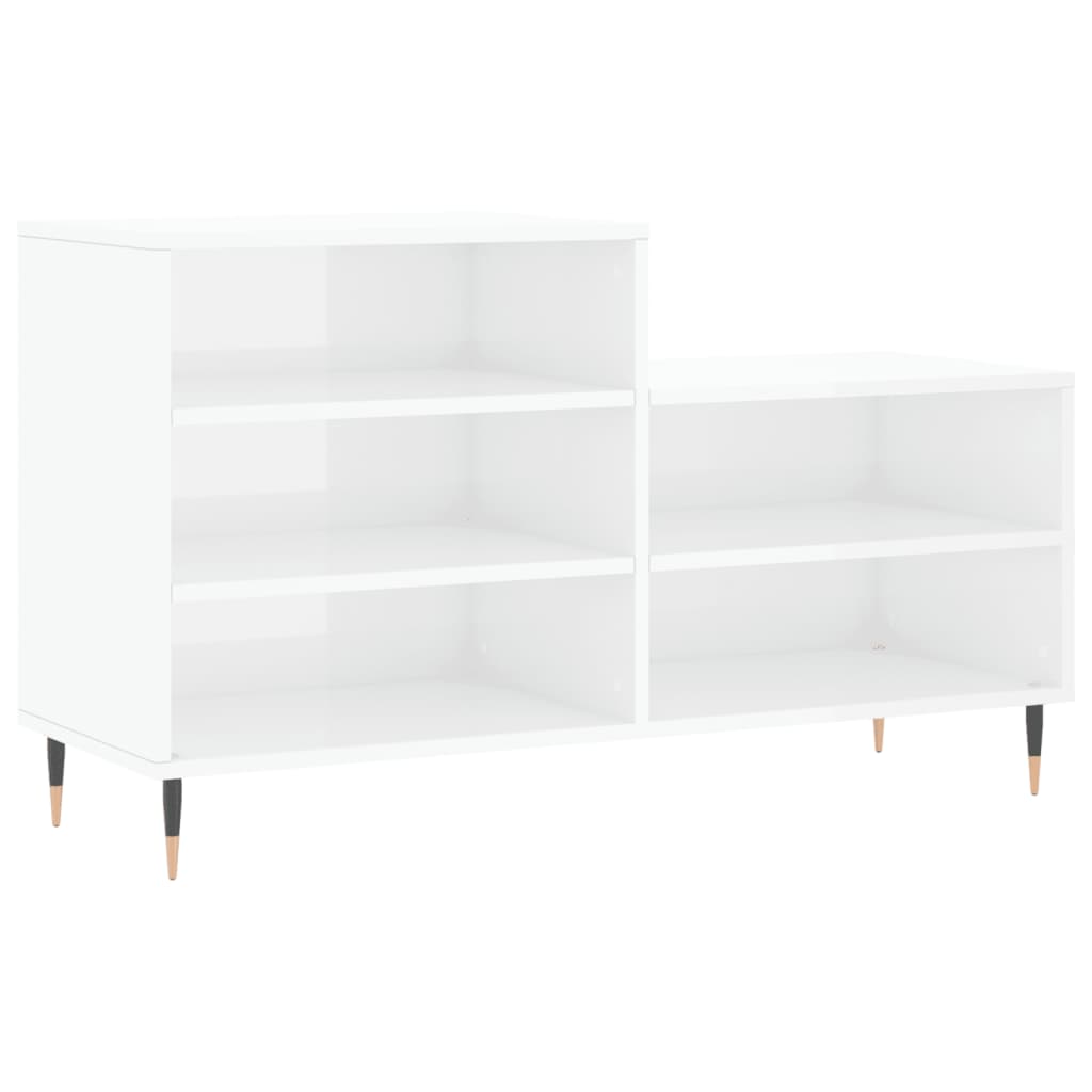 Vidaxl Schuhschrank 102x36x60 cm verarbeitetes Holz Hochglanz weiß