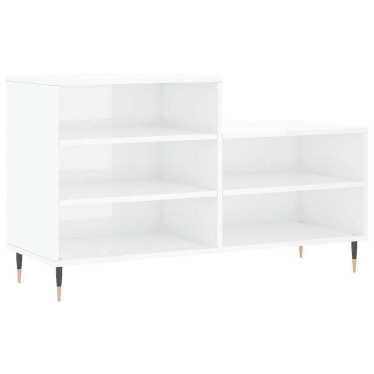 Vidaxl Schuhschrank 102x36x60 cm verarbeitetes Holz Hochglanz weiß