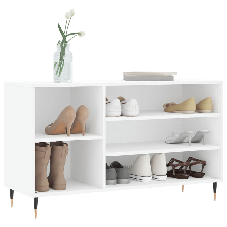 VIDAXL -Schuhschrank 102x36x60 cm propertiertes Holz weiß