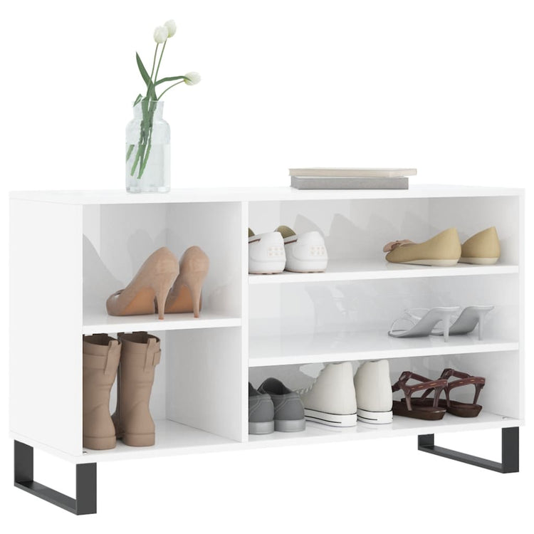 Vidaxl Schuhschrank 102x36x60 cm verarbeitetes Holz Hochglanz weiß