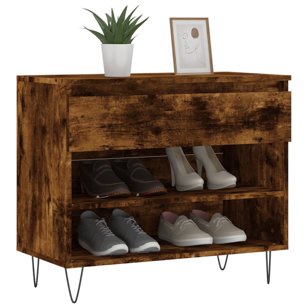Vidaxx Schuhschrank 70x36x60 cm verarbeitetes Holz, geräucherte Eiche