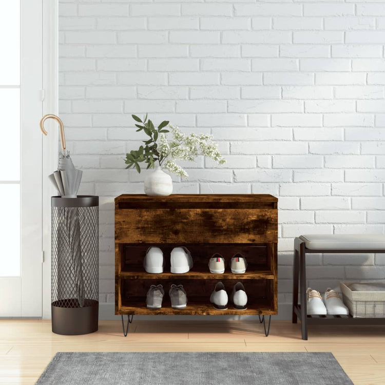Vidaxx Schuhschrank 70x36x60 cm verarbeitetes Holz, geräucherte Eiche