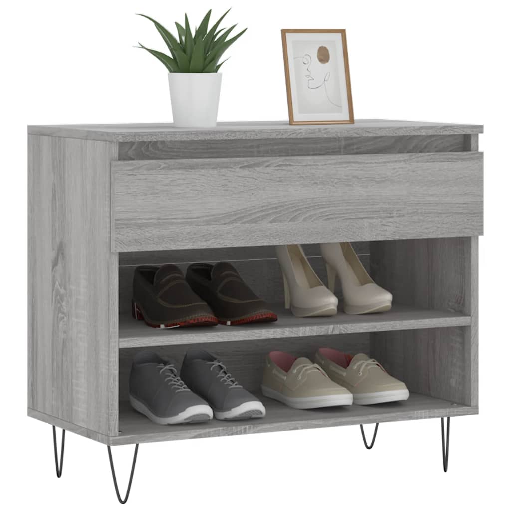 VidaXL Schuhschrank 70x36x60 cm Holzwerkstoff Sonomagrau