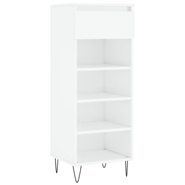 Vidaxl Schuhschrank 40x36x105 cm verarbeitetes Holz Hochglanz weiß