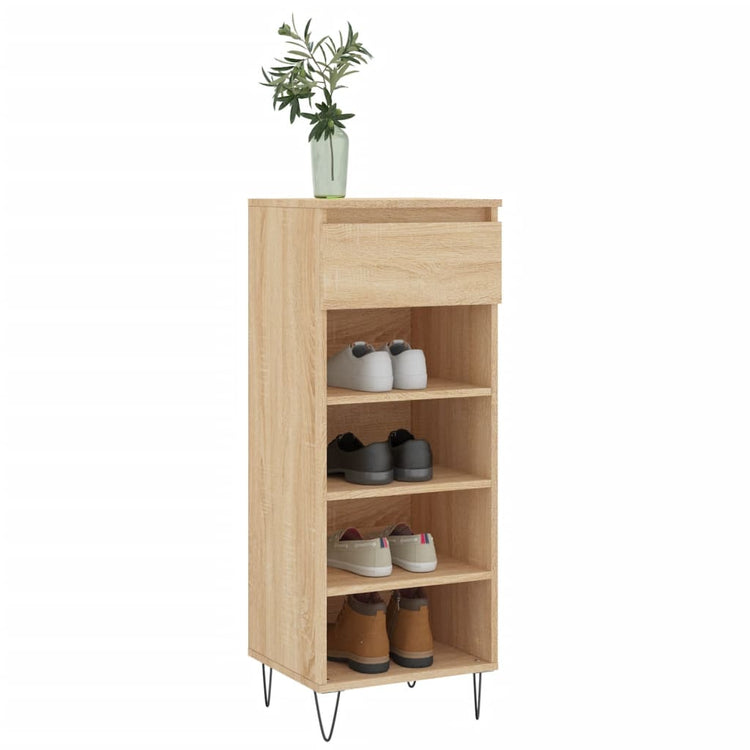 VIDAXL -Schuhschrank 40x36x105 cm Propertiertes Holz Sonoma Eiche gefärbt