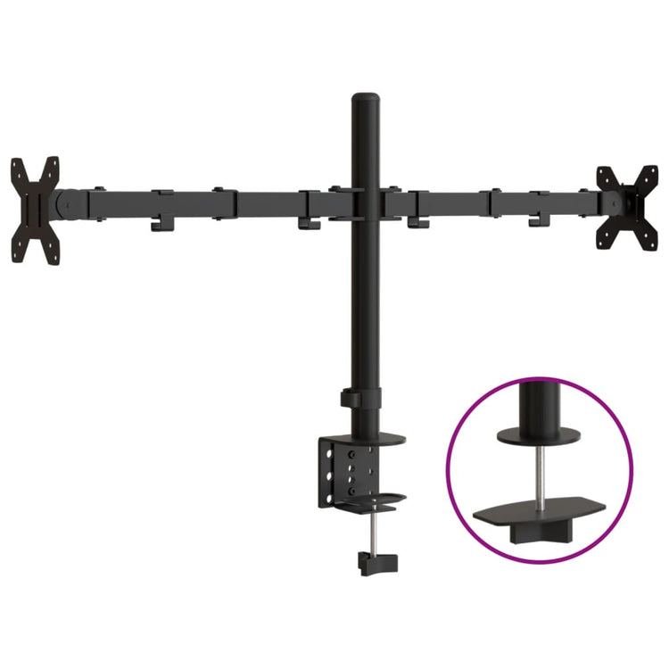 Vidaxl Monitor Standard Double Vesa 75 100 mm Stahlschwarz