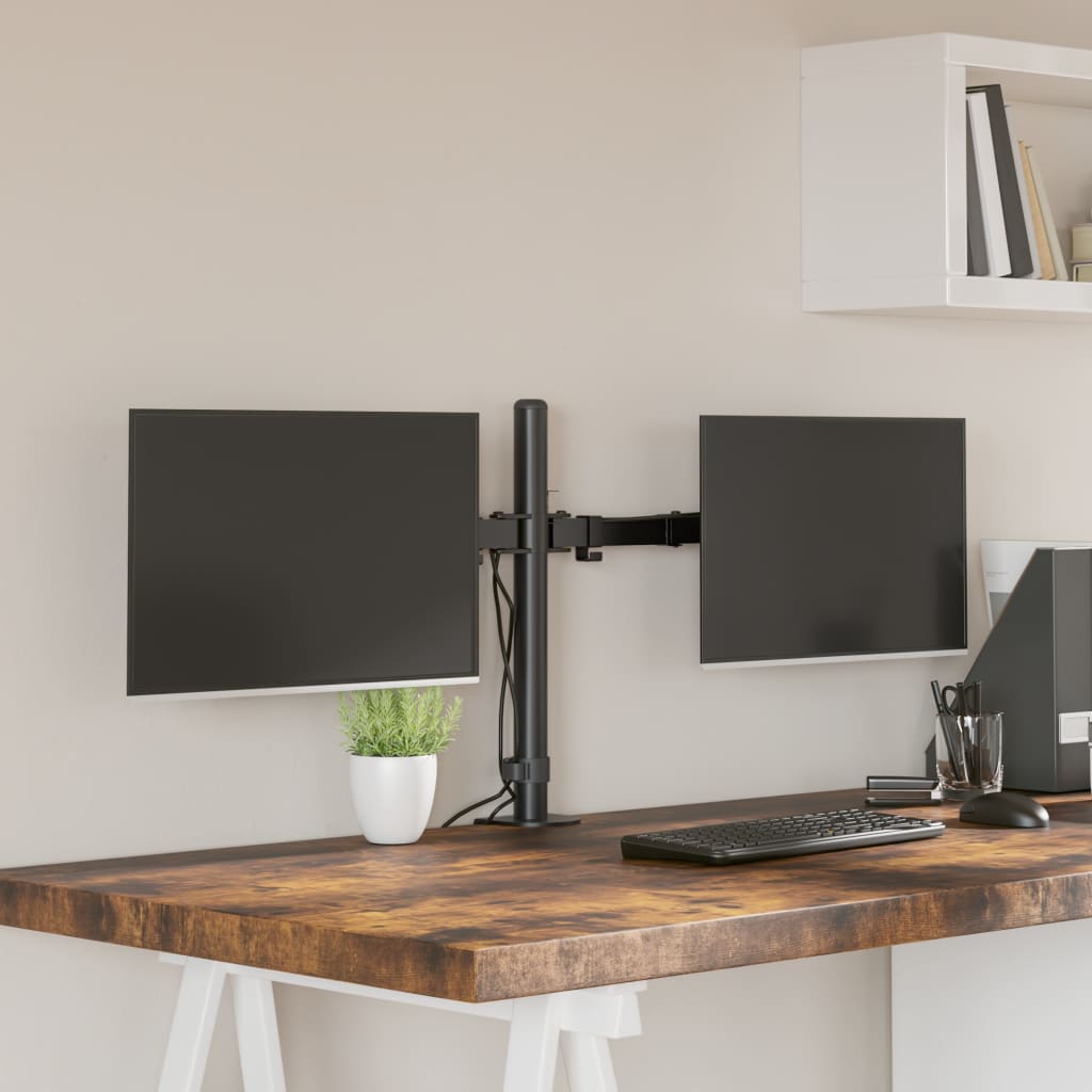 Vidaxl Monitor Standard Double Vesa 75 100 mm Stahlschwarz