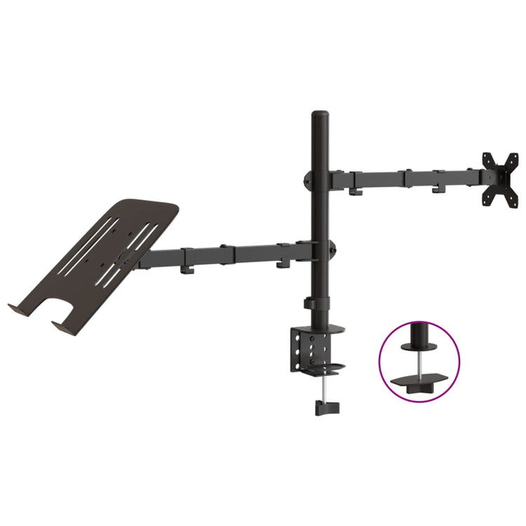 Vidaxl Monitor Bracket Vesa 75 100 mm schwarzer Stahl