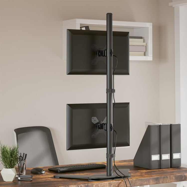 Vidaxl Monitor Standard Double Vesa 75 100 mm Stahlschwarz