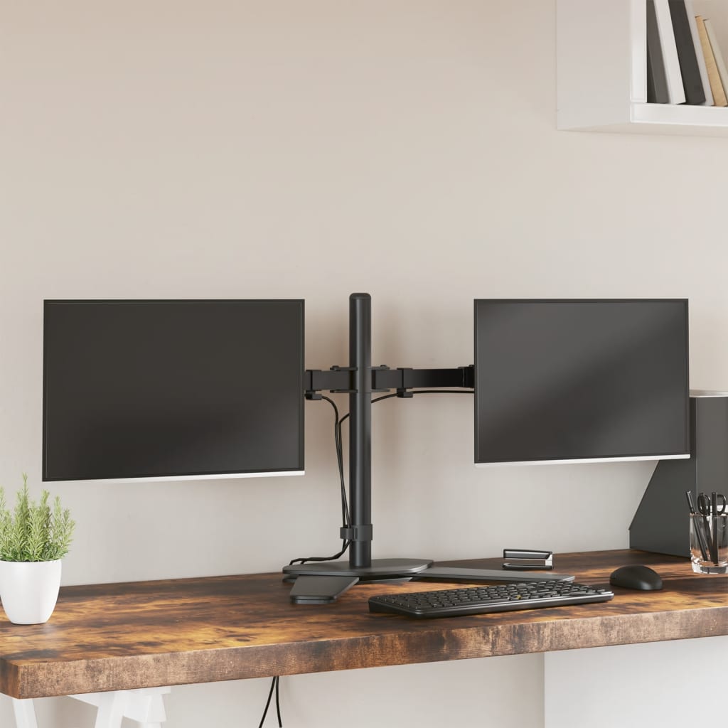 Vidaxl Monitor Standard Double Vesa 75 100 mm Stahlschwarz
