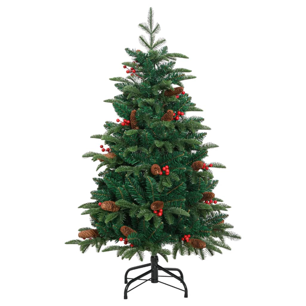 Vidaxl Kunstkerstboom mit Scharnieren Kiefern und Beeren 120 cm